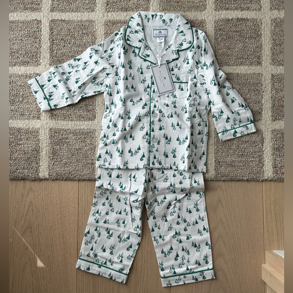 NWT Petite Plume Toddler Evergreen Holiday Pajamas